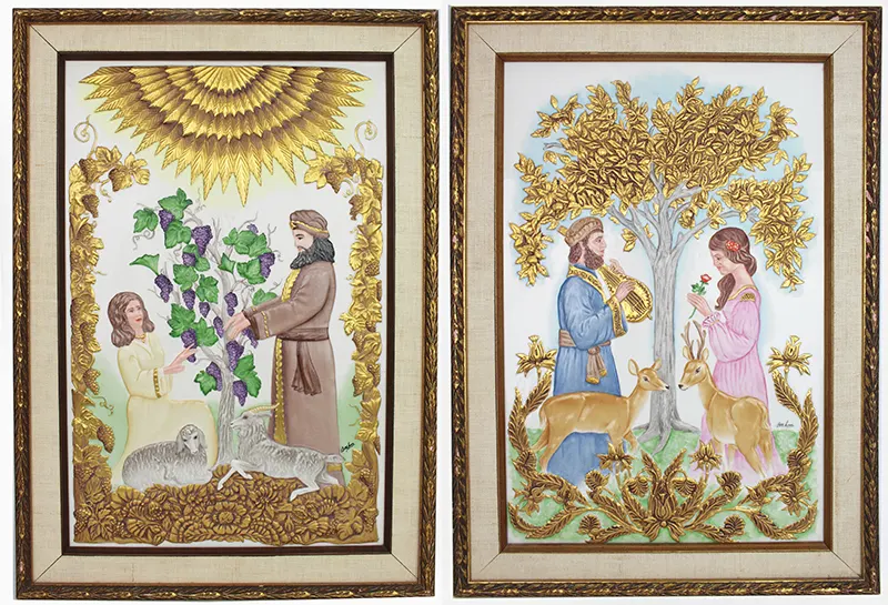 Pair of Framed Boehm Porcelain Plaques