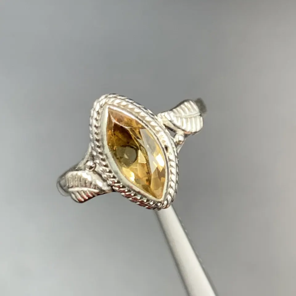 Natural Citrine & Silver Ring