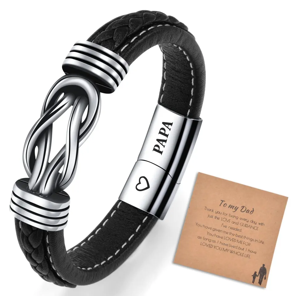 15 x Bracelet For Dad Braided Leather Infinity Bracelet RRP £275.00 L11b sku-3869