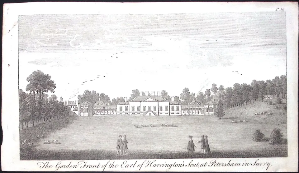 Surrey Petersham House Rare Georgian Copper Antique 1776 Engraving-155.