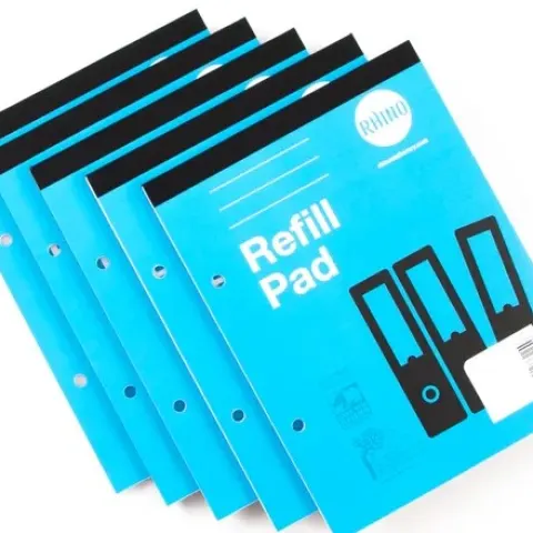 6 x Packs of 6 Rhino Refill Pads A5 60p 8mm Margin - Blue