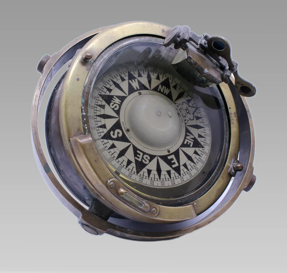 Early 20th c. Bronze Gimballed Compass by F.Smith & Sons