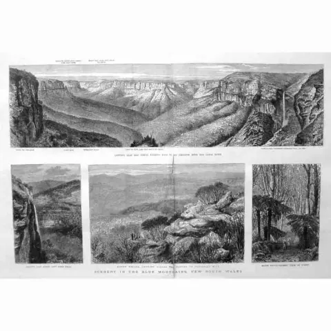 Scenery In The Blue Mountains NSW Australia Antique 1878 Newspaper 