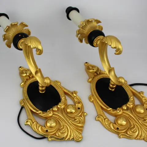 Pair of Gilt Metal Decorative Wall Lights