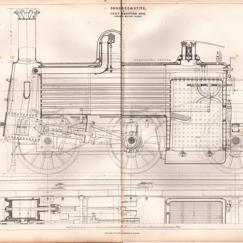 Goods Locomotive London & North Western Railway  Antique Diagram-42.