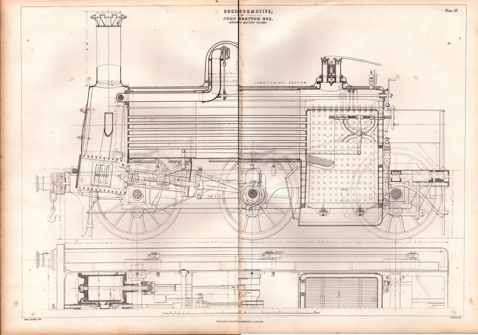 Goods Locomotive London & North Western Railway  Antique Diagram-42.