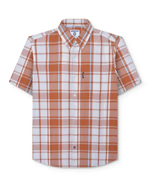 Lambretta Check Shirt Rust/White RRP £40.00 Large