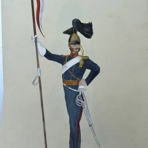 Vintage Watercolour Book Illustration ? Noel Gold "Lancers"