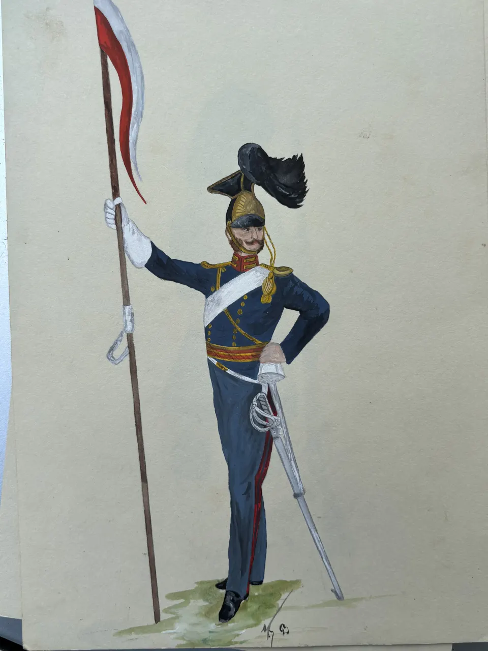 Vintage Watercolour Book Illustration ? Noel Gold "Lancers"