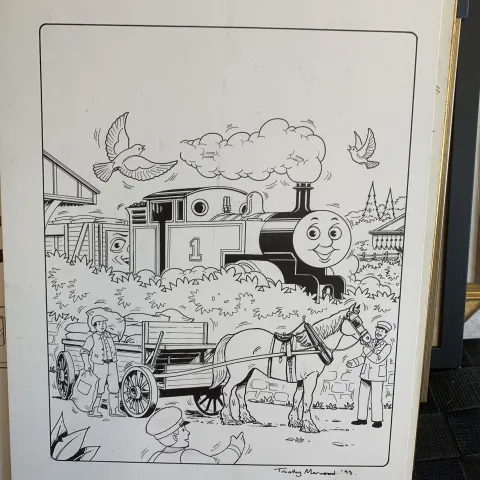 Thomas The Tank Engine & Friends Original Artwork, Signed By Timothy Marwood Full Page