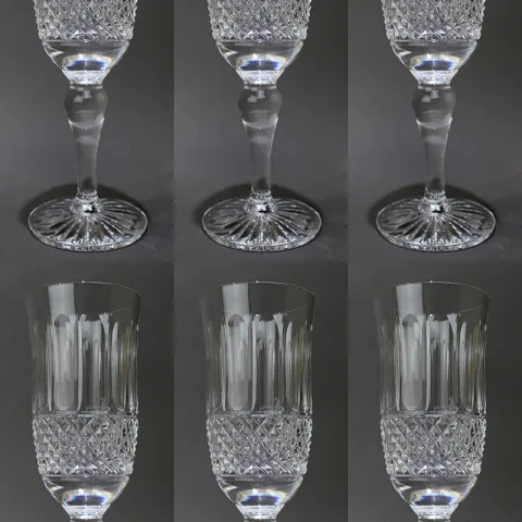 Set of 6 Tudor Crystal Champagne Flutes