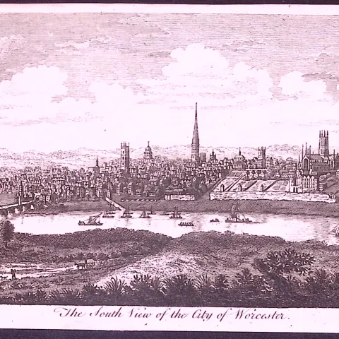 City of Worcester Rare 1776 Georgian Copper Plate Antique Engraving -71