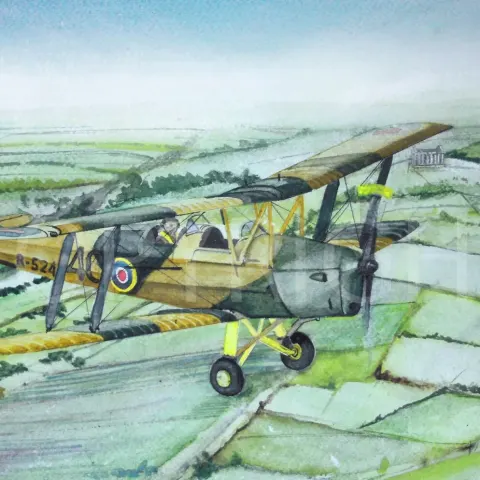 Legendary Tiger Moth Coming Home WW1 RAF Large Metal Wall Art