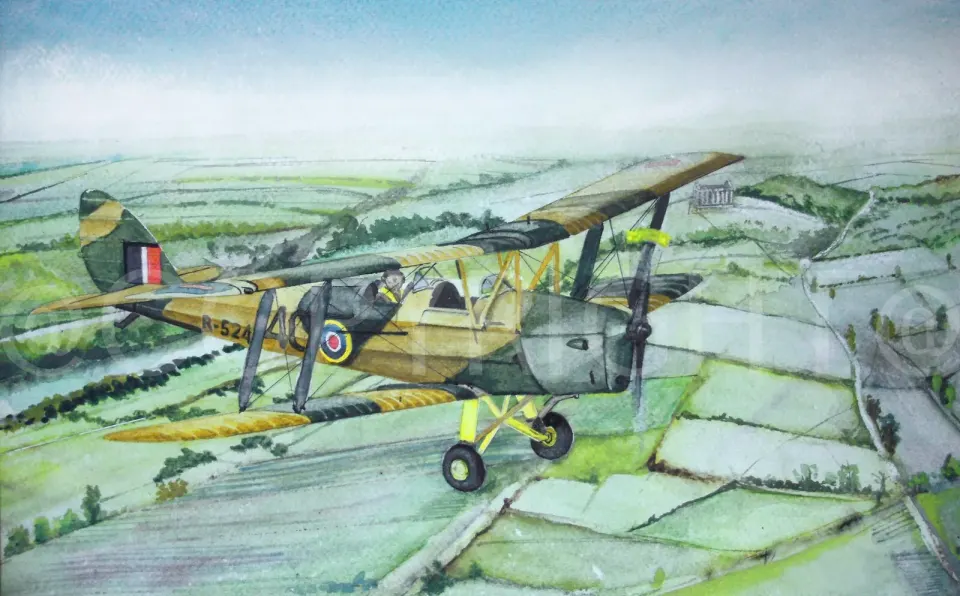 Legendary Tiger Moth Coming Home WW1 RAF Large Metal Wall Art