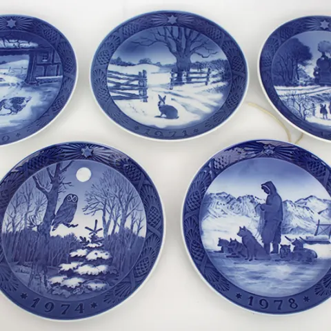 Collection of 5 Royal Copenhagen Christmas Plates