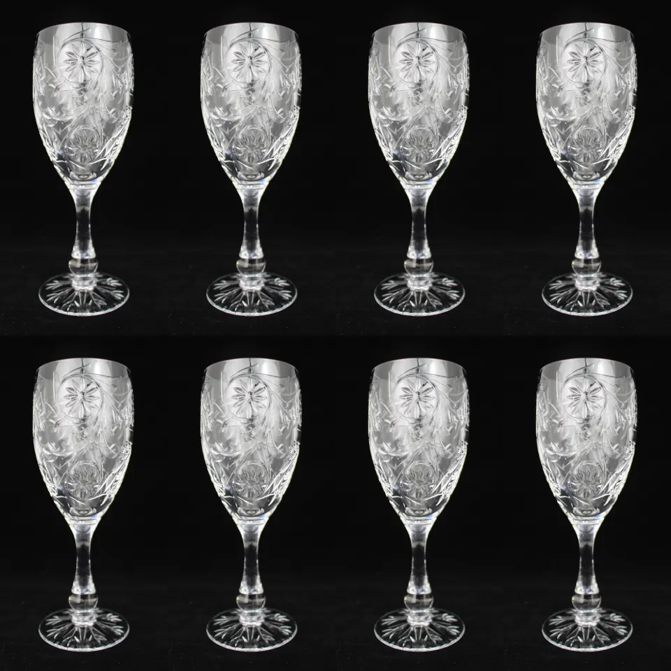 Set of 8 Tudor Crystal "Catherine of Aragon" Wine Glasses