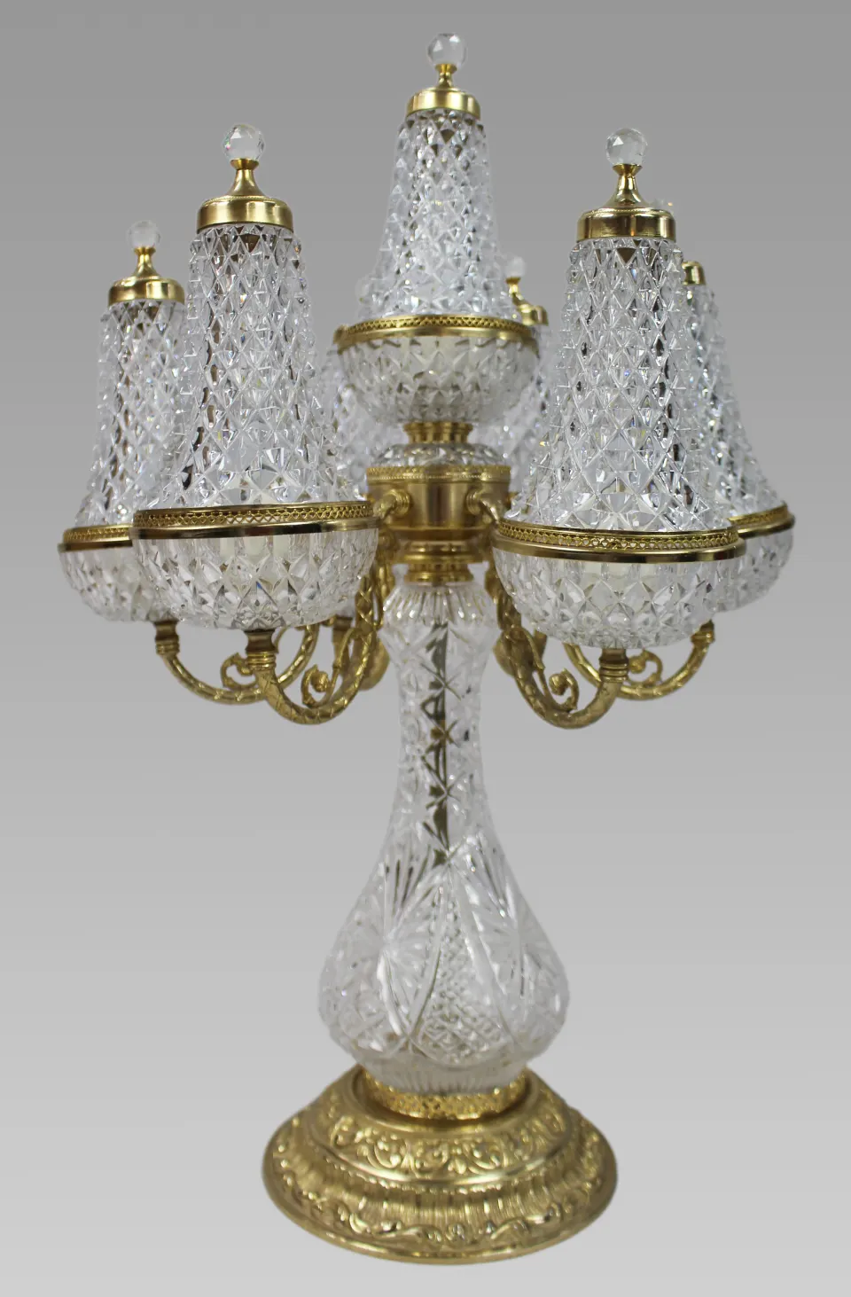 Heavy Crystal Style Italian Table Lamp