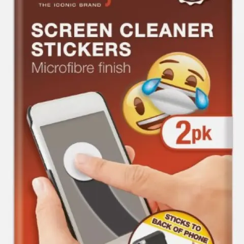240 x Pack of 2 Emoji Microfiber Finish Screen Cleaner Stickers RRP £5.49 ea L27a