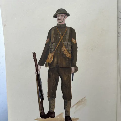 Vintage Watercolour Book Illustration ? Noel Gold "The  52nd Foot Oxfordshire Regiment