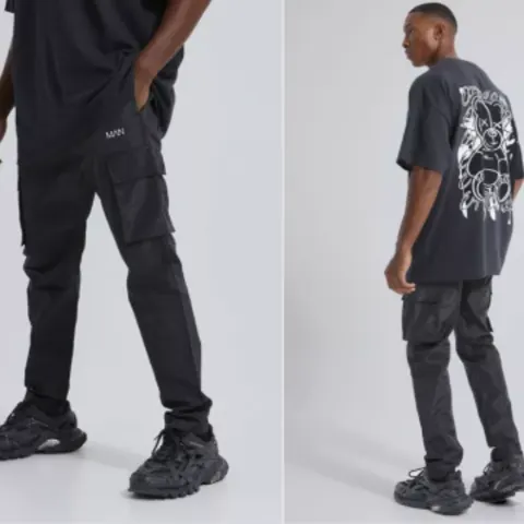 Boohoo Skinny Fit Shell Cargo Trousers