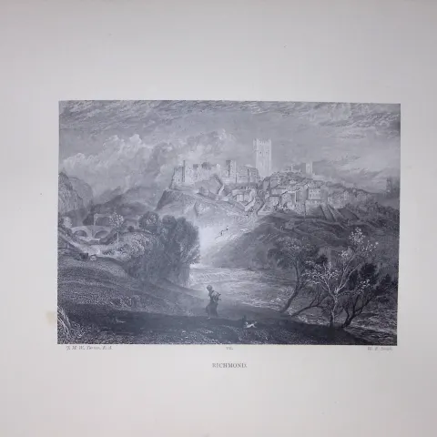 J.M.W Turner Rare “Richmond Yorkshire” 1873 Picturesque Views in England-67