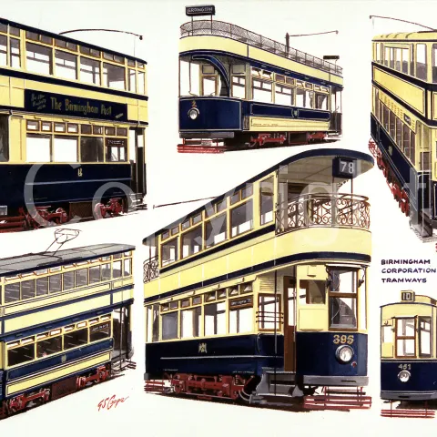 Birmingham Corporation Tramways Montage Large Metal Wall Art.