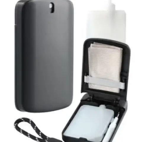 Portable Screen Cleaner Kit – Spray Pen With Microfibre Cloth & 2×19ml Refills (Black)
