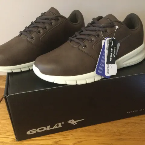 Gola “Oscar” Mens Wide Fit Trainers, Size 7, Brown - New RRP £38.00