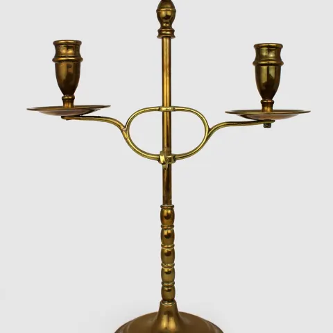 Vintage Brass Adjustable Twin Branch Candelabra