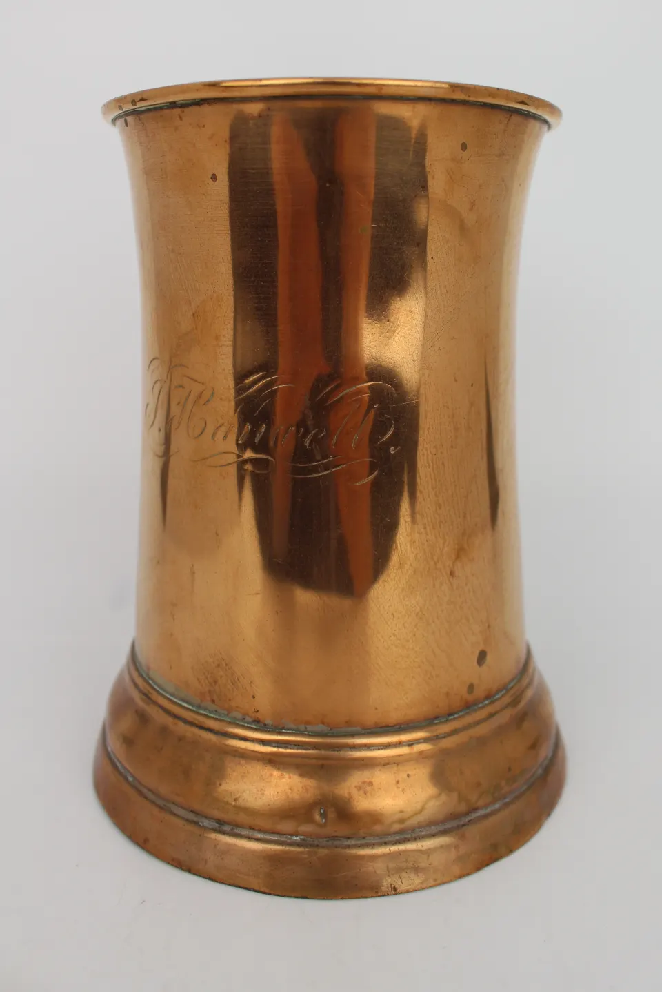 Antique Georgian Copper Tavern Tankard – Engraved, c.1800