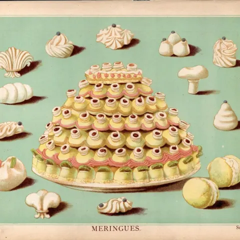 Meringues T. Percy Lewis & A.G Bromley Antique Chromolithograph Print