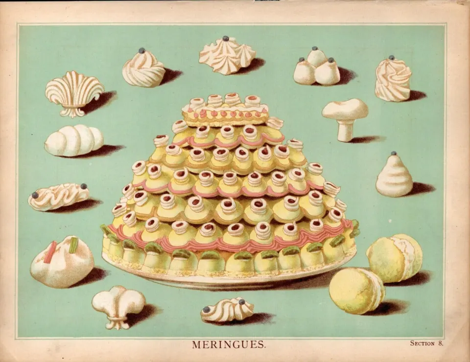 Meringues T. Percy Lewis & A.G Bromley Antique Chromolithograph Print