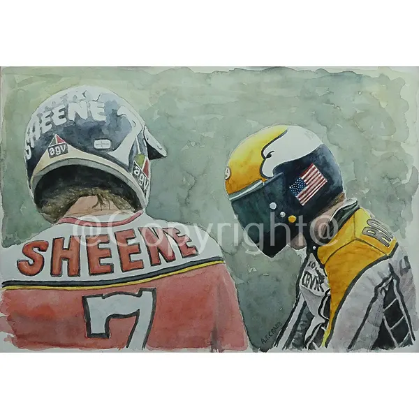 Barry Sheene & Kenny Roberts Racing Legends Metal Wall Art