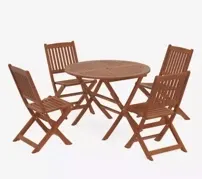 John Lewis ANYDAY 4-Seater Folding Garden Dining Table & Chairs Set, FSC-Certified (Eucalyptus Wood)