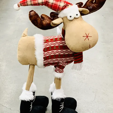 Plush Standing Moose 24" Christmas Decoration New Sealed Box