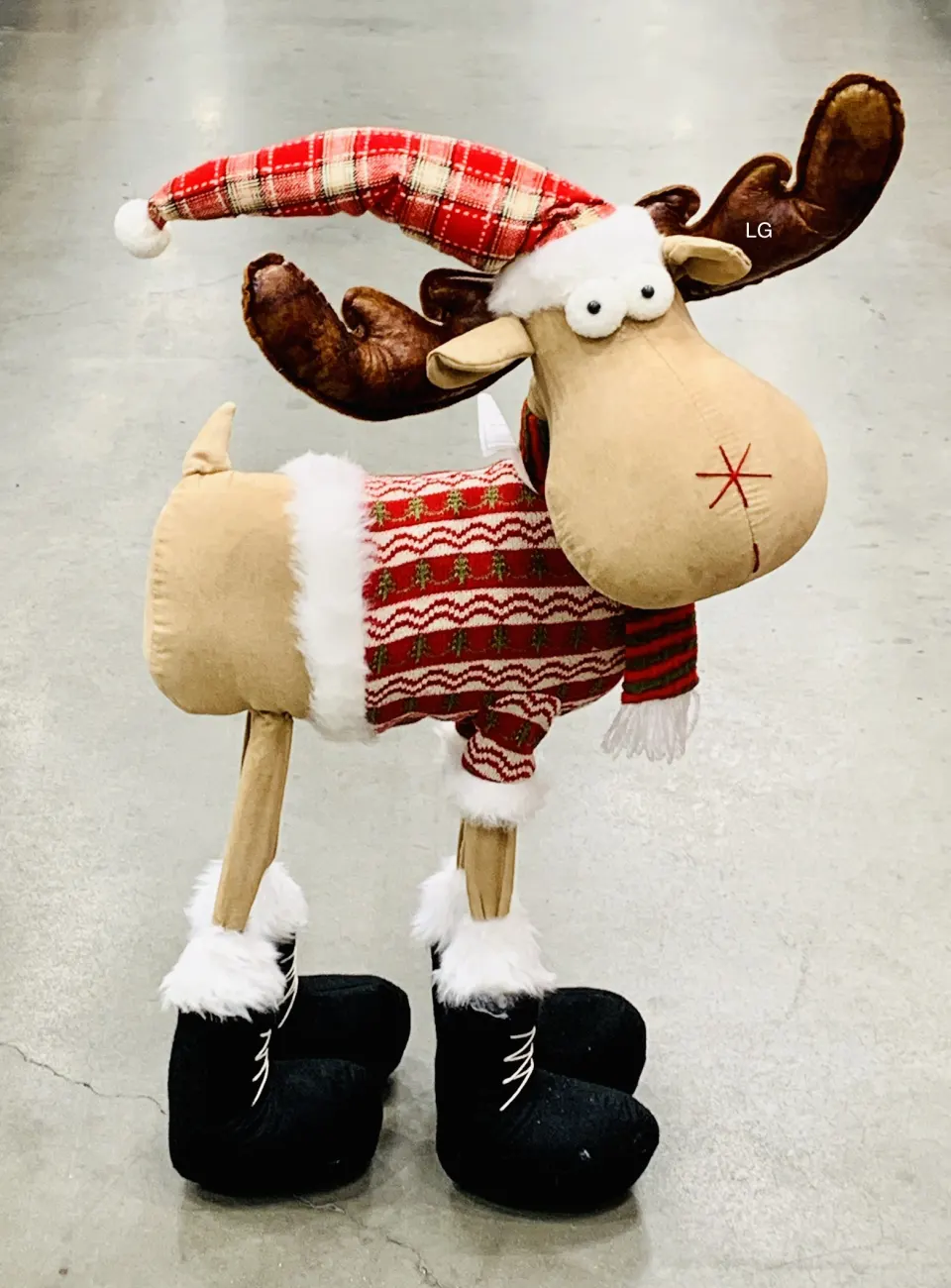 Plush Standing Moose 24" Christmas Decoration New Sealed Box