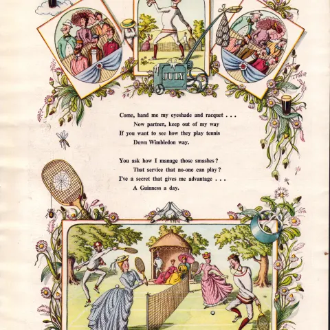 Original 74-Year-Old 1950 Guinness Print Month of July– GE 1531   #-14.