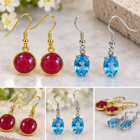 A beautiful lot of two pairs of drop earrings.