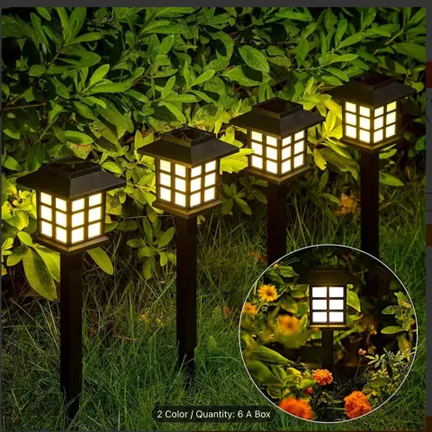 6pcs Waterproof Solar Aisle Lights for Outdoor Garden