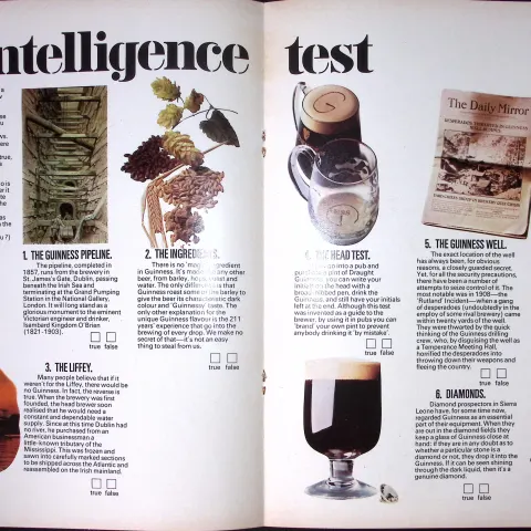 Guinness 1971  54 Years-Old Genuine Print The Intelligence Test