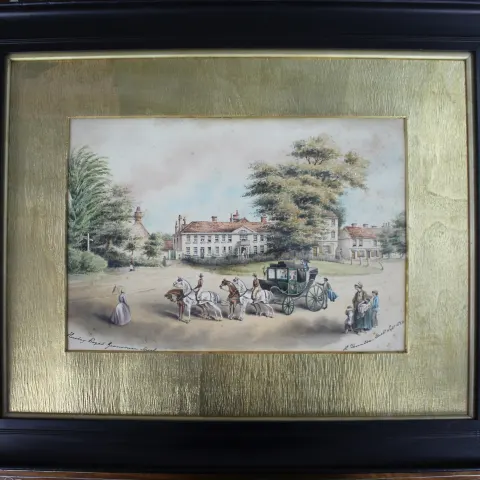 "Hadley Royal Grammar School" Delicate Signed Watercolour 1846