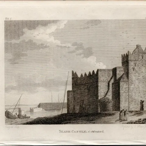 Slade Castle  Co Wexford Rare 1791 Francis Grose Antique Print.