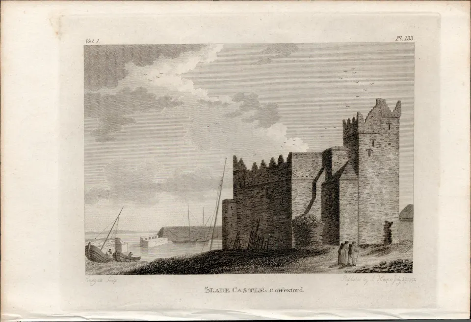 Slade Castle  Co Wexford Rare 1791 Francis Grose Antique Print.