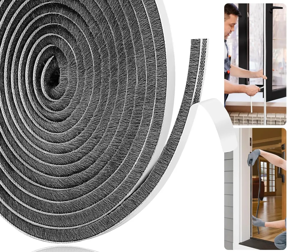 9 x Brush Door Draft Excluder Tape, Draught Excluder for Windows, 5Meters RRP £102.60 L9b