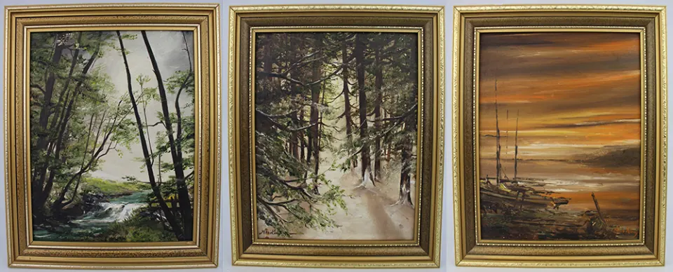 Set of 3 Alan King Landscapes Oil on Board
