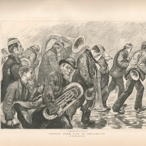 Irish Land League Marching Band Galway 1888 Print