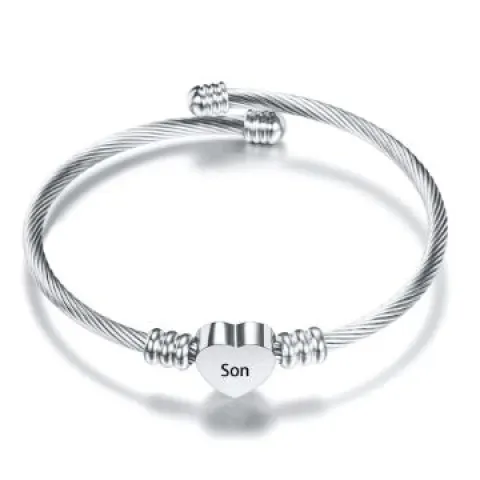 12 x Reminder Love Cuff Bracelet Open Bangle Silver Adjustable L14a