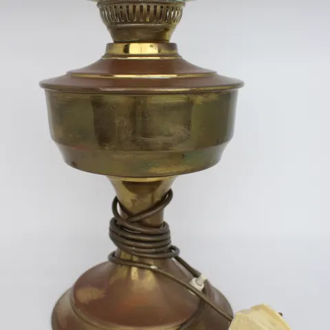 Converted Brass Oil Lamp