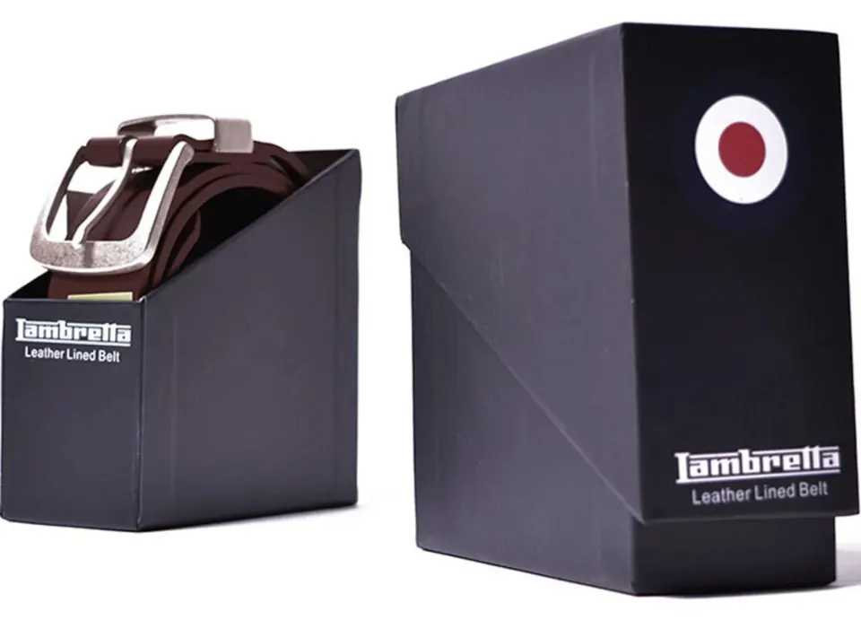 Lambretta Leather Lined Boxed Belt Fits Up To XL