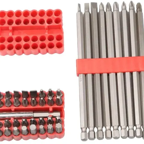 Hilka 42pc Short and Long CRV Bit Set - 25mm + 150mm - Pozi, Tx, Slotted, Phillips